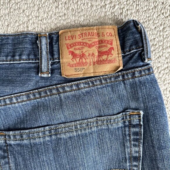 Levis 550 Jeans Size 44x30 Blue Denim Relaxed Fit Cotton Straight Baggy - Picture 3 of 12